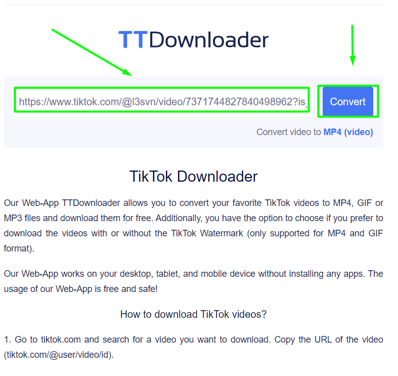 tải video tiktok